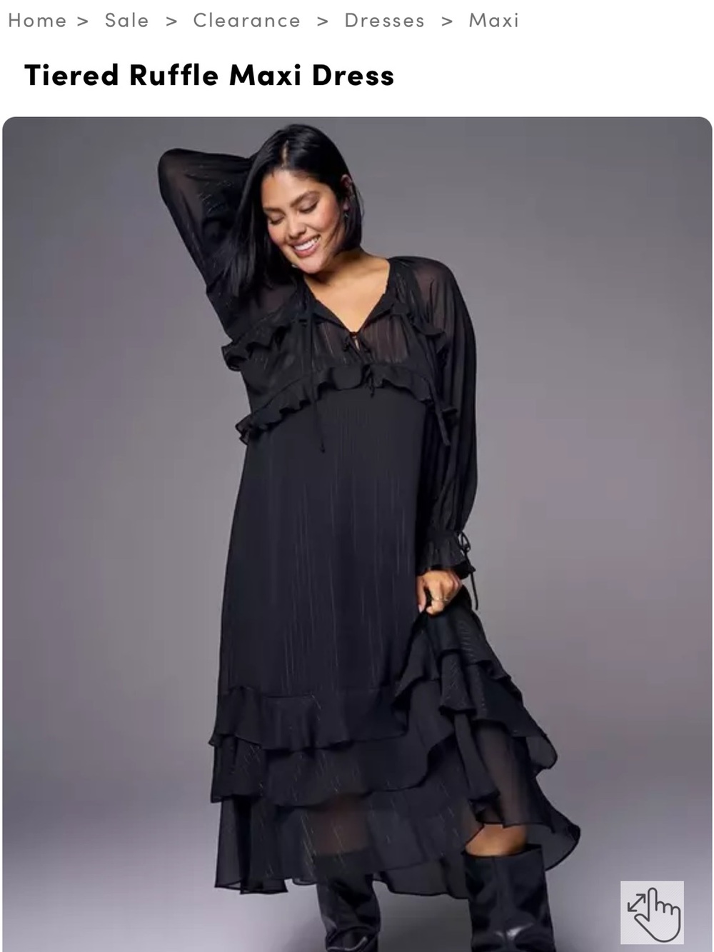 torrid Black Tiered Ruffle Maxi Dress